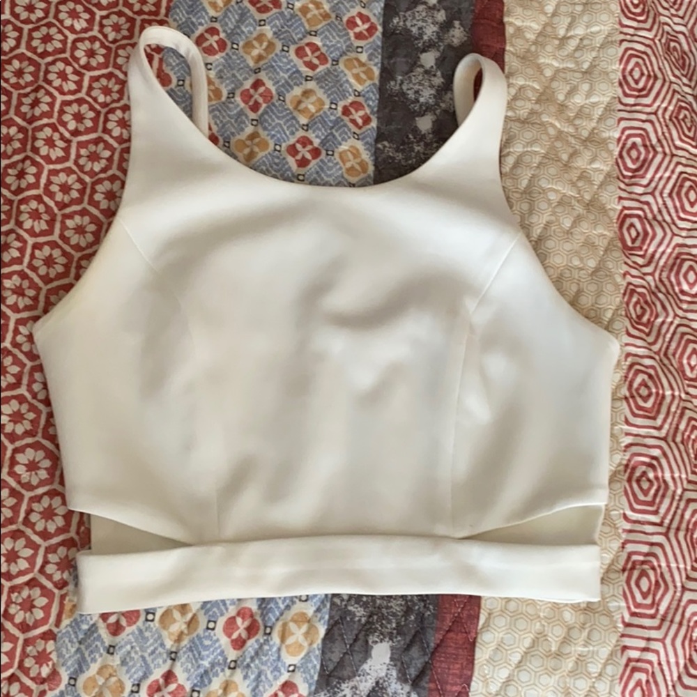 Cutout white crop top
